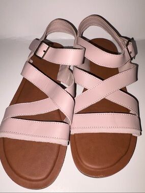 TOMS Blush Pink Leather Strappy Sandals - Women's